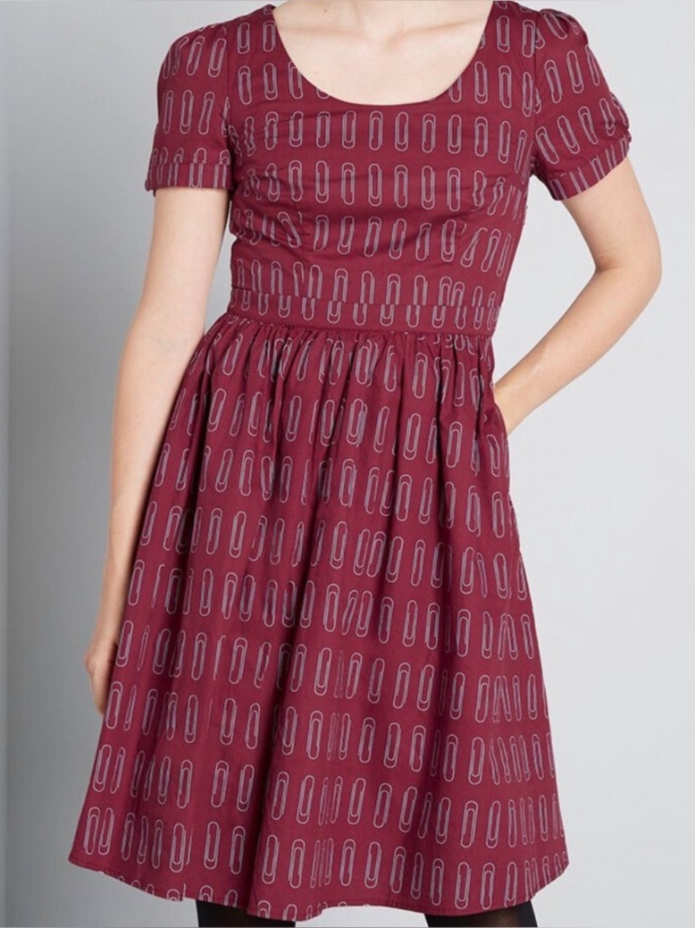 ModCloth - What’s the Scoop? Paperclip print A-line dress - 3X